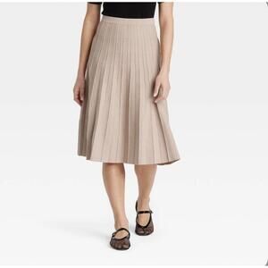 NEW Women's Pleated Midi Sweater Skirt XXL A New Day Holiday Church Workwear